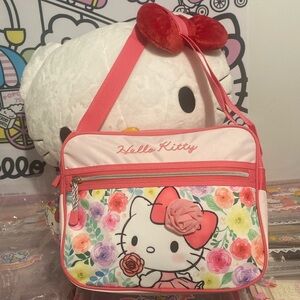 NWT New Sanrio Hello Kitty medium duffle crossbody messenger spring time floral
